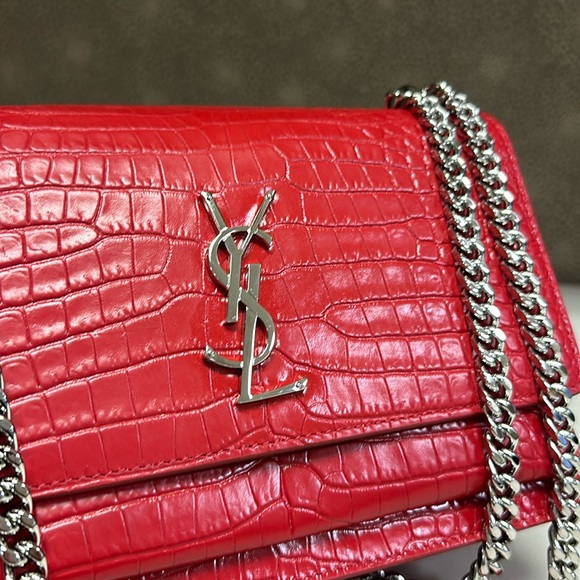 🔥🔥🔥NEW YSL Saint Laurent Sunset crocodile embossed medium bag - Picture 6 of 15